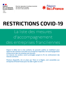 Récapitulatif des aides pour les entreprises franciliennes